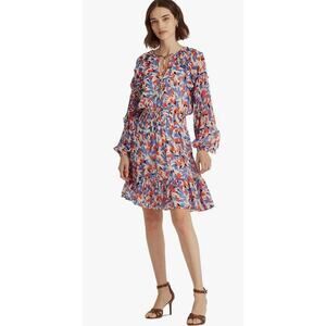 Lauren Ralph Lauren Floral Georgette Dress Blue Orange Size 20W Feminine Sunmer